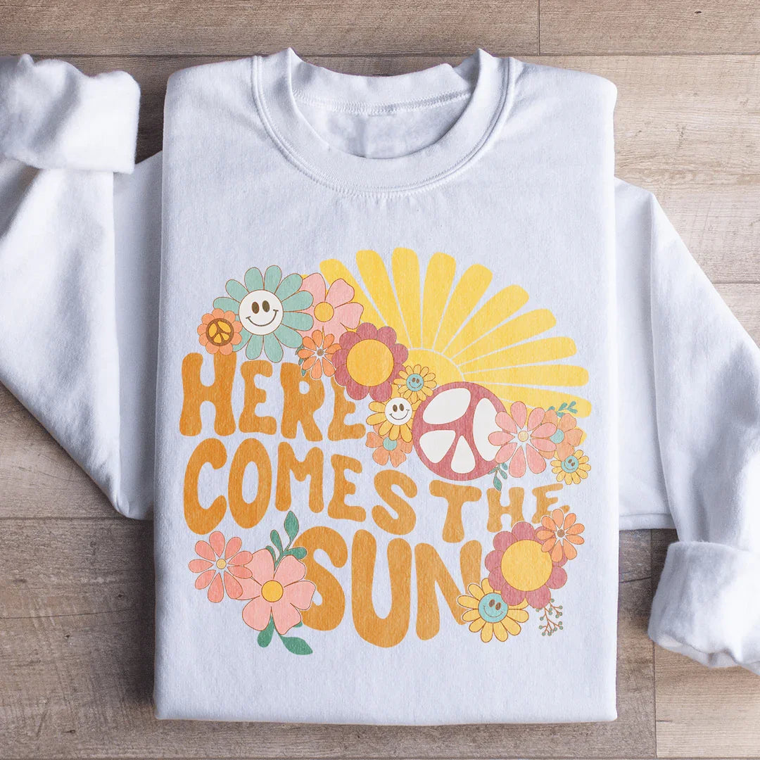 Here Comes The Sun Floral Retro Sweatshirt product image 2
