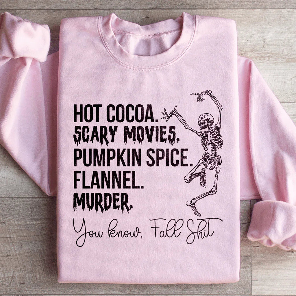 Dancing Skeleton Fall True Crime Sweatshirt – "Hot Cocoa product image 4