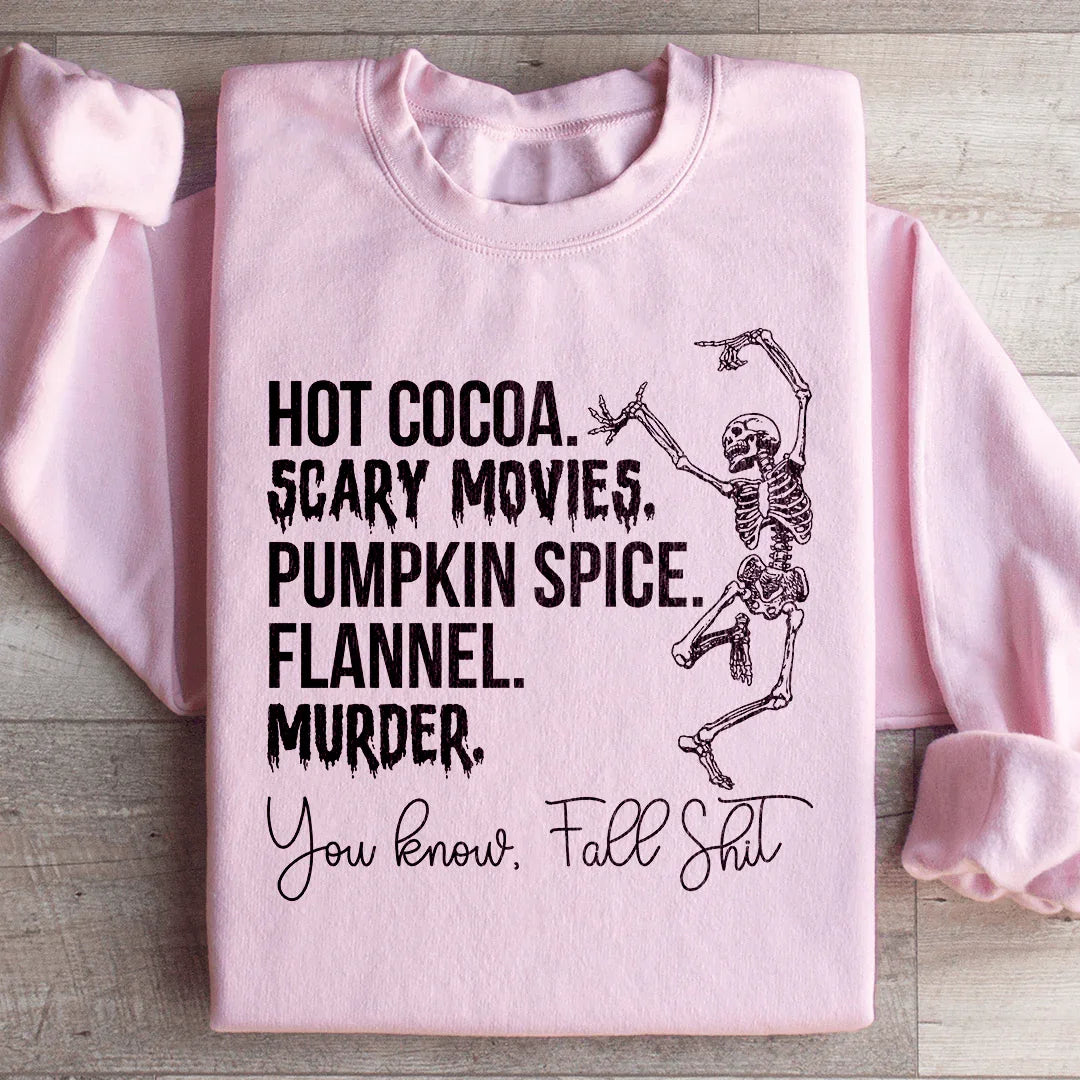 Dancing Skeleton Fall True Crime Sweatshirt – "Hot Cocoa product image 4