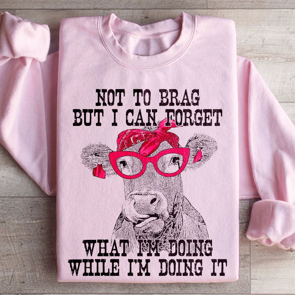 I Can Forget What I'm Doing While I'm It Cow Sweatshirt product image 3