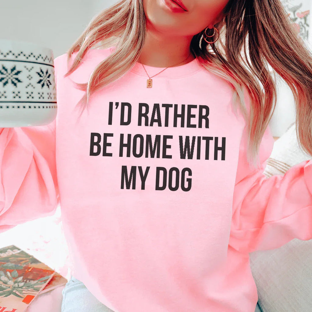 I'd Rather Be Home With My Dog Sweatshirt product image 3
