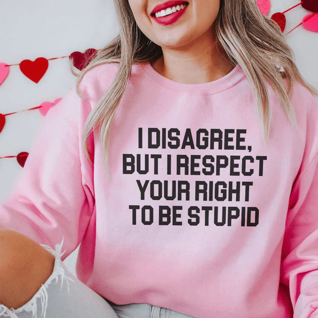 Sarcastic Collegiate Crewneck Sweatshirt – "I Disagree, But product image 2