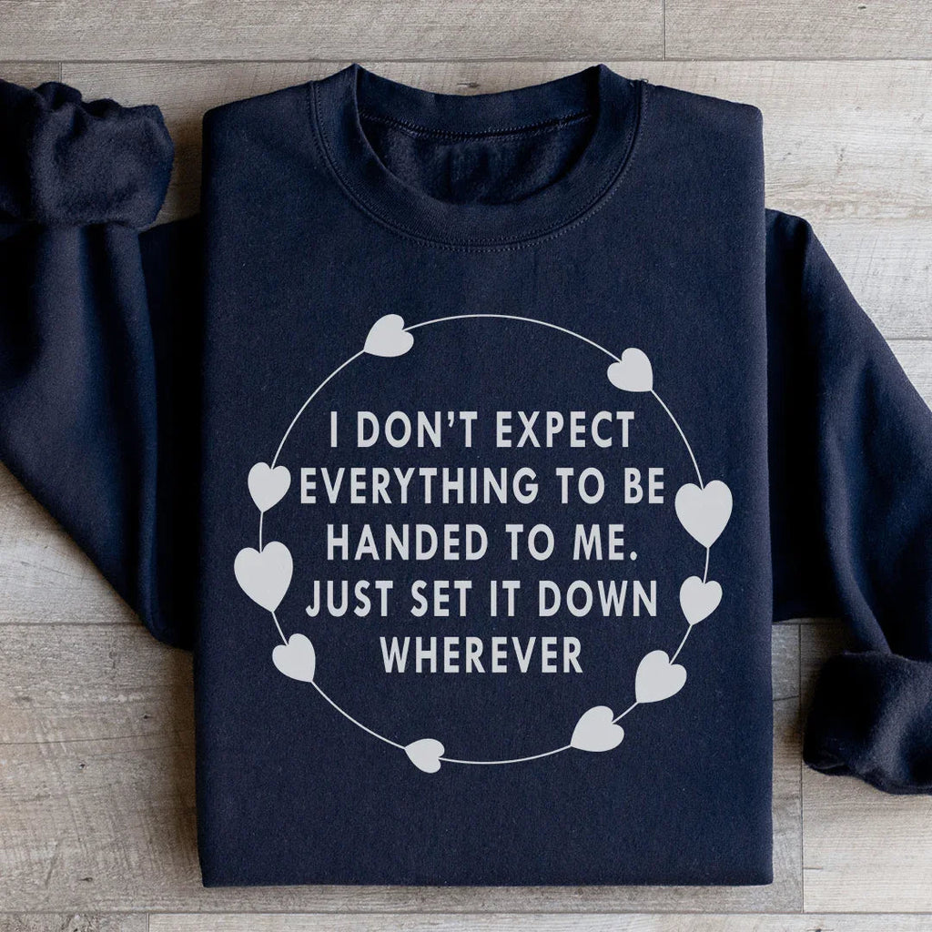 Cheeky Wreath Graphic Sweatshirt – "I Don't Expect product image 3