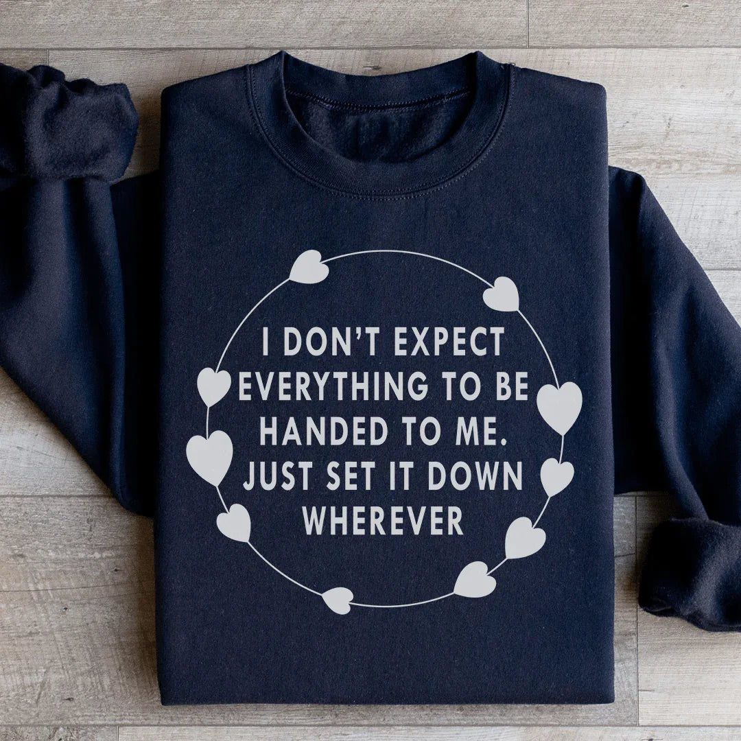 Cheeky Wreath Graphic Sweatshirt – "I Don't Expect product image 3