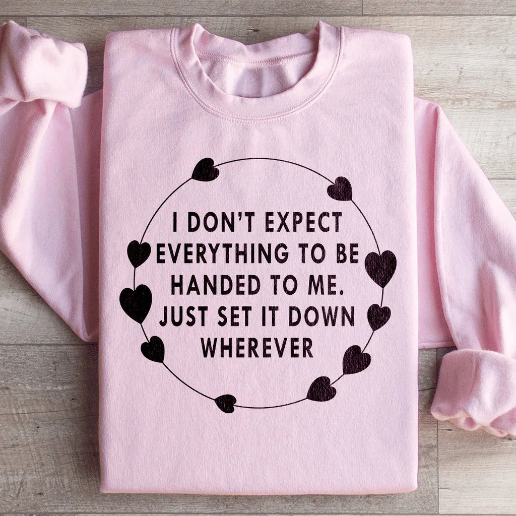 Cheeky Wreath Graphic Sweatshirt – "I Don't Expect product image 4