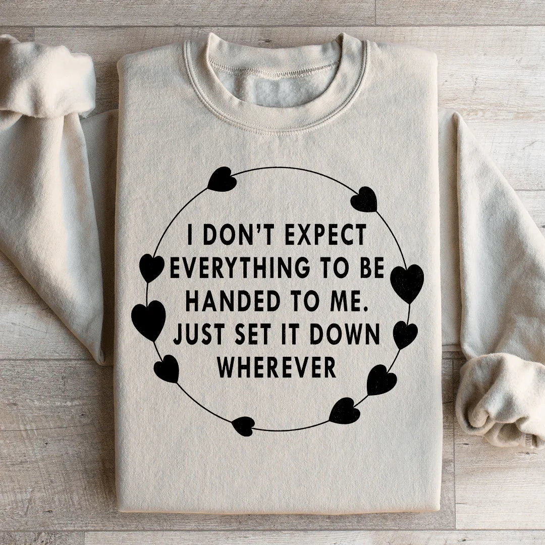 Cheeky Wreath Graphic Sweatshirt – "I Don't Expect product image 2