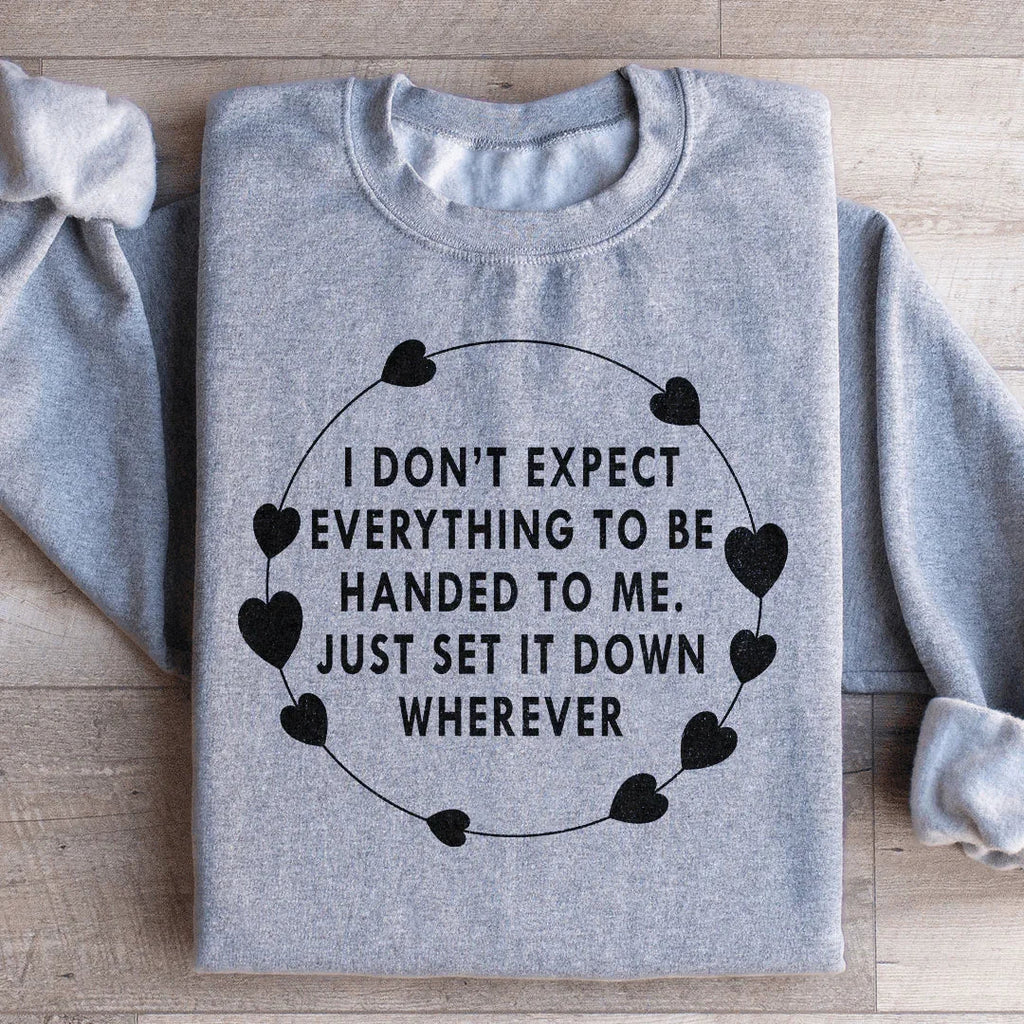 Cheeky Wreath Graphic Sweatshirt – "I Don't Expect product image 1