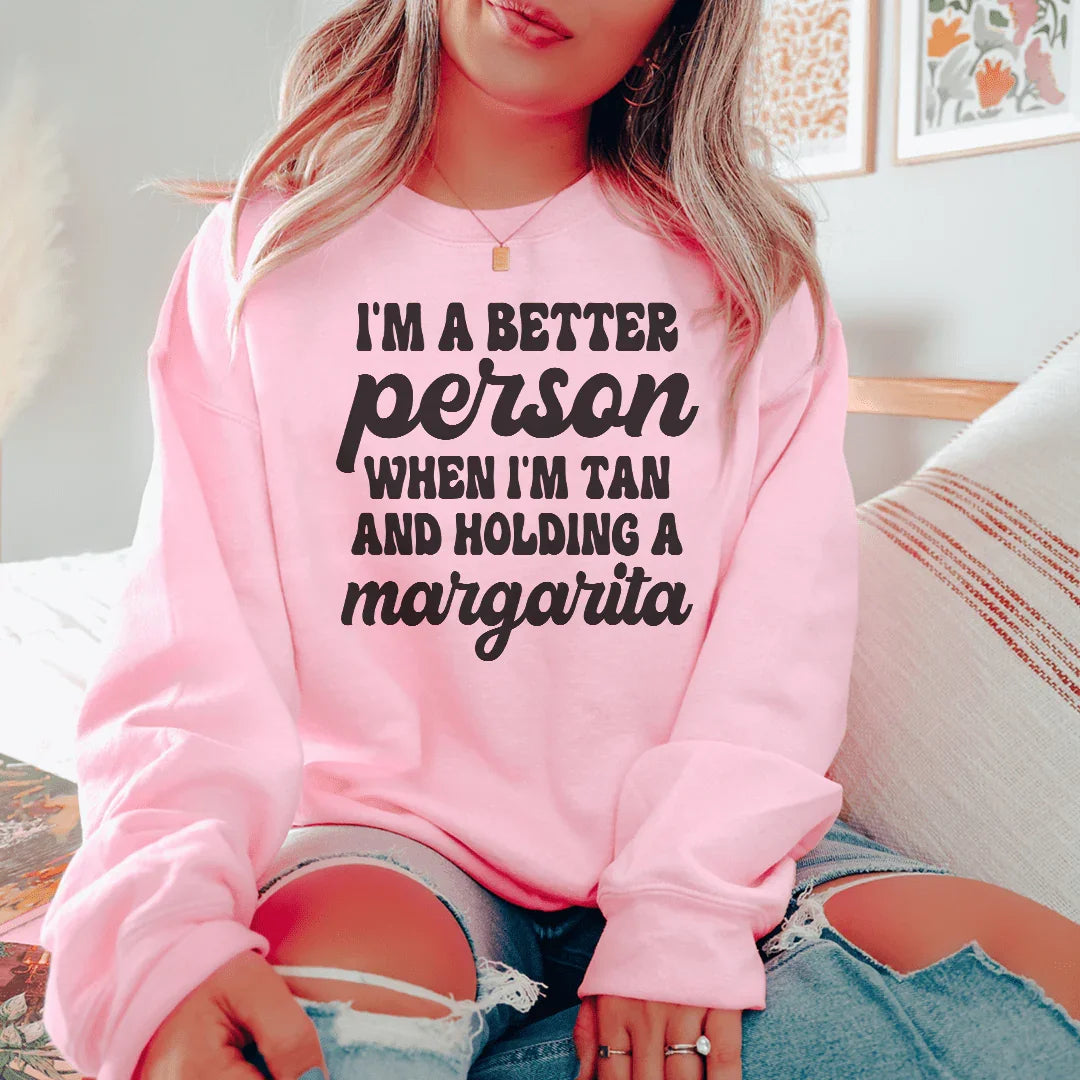 I'm A Better Person When I'm Tan And Holding A Margarita Tee product image 2