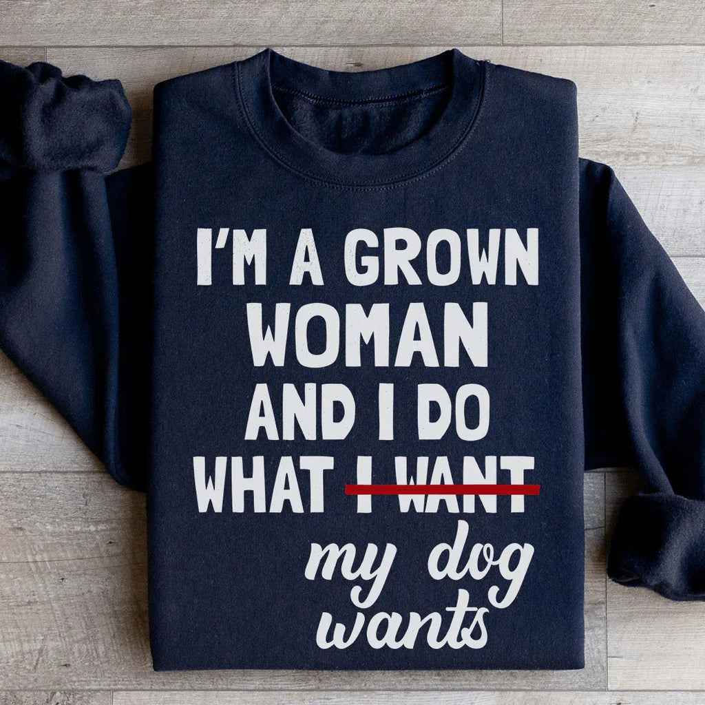 Cozy Dog Mom Fleece Pullover – "I'm A Grown Woman And I Do product image 2