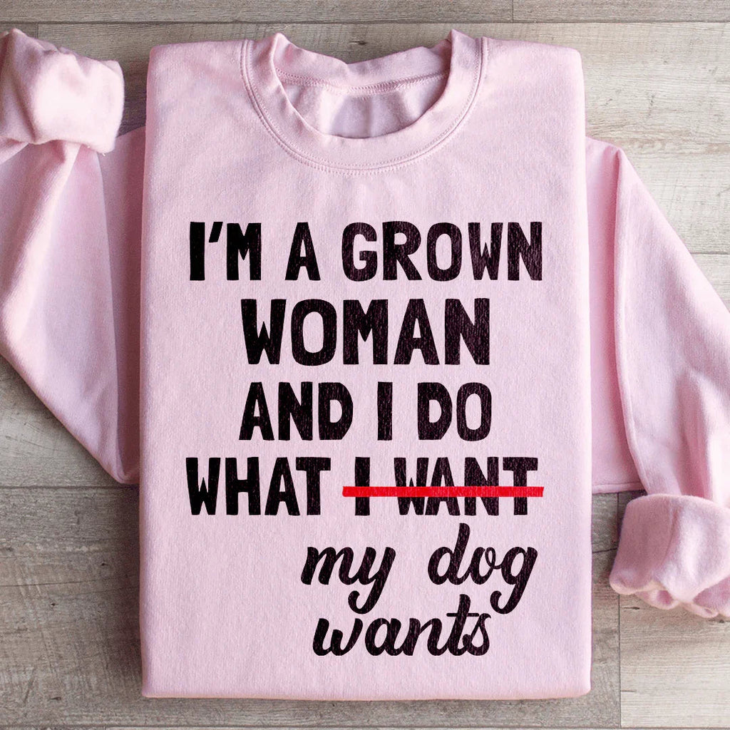 Cozy Dog Mom Fleece Pullover – "I'm A Grown Woman And I Do product image 3