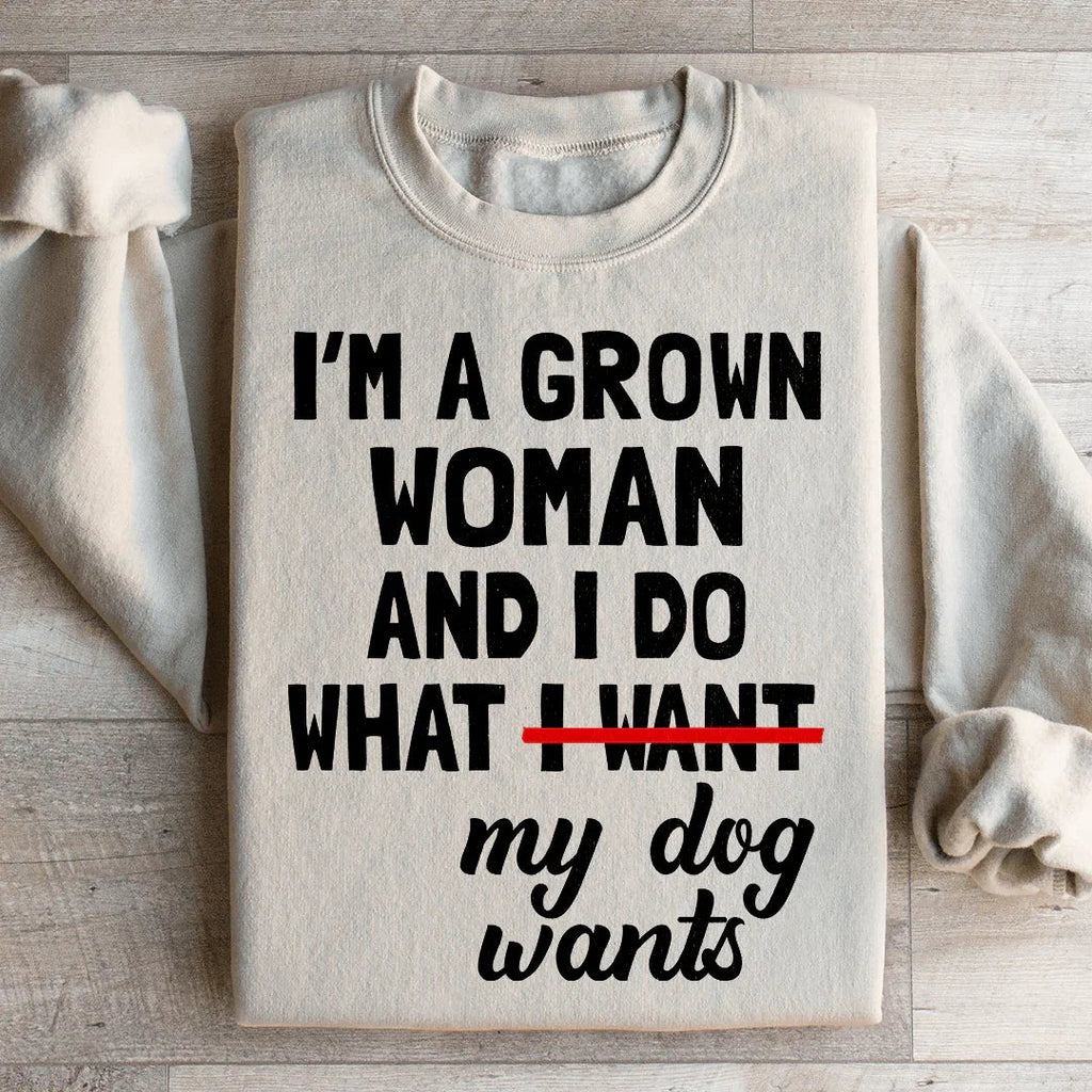 Cozy Dog Mom Fleece Pullover – "I'm A Grown Woman And I Do product image 4