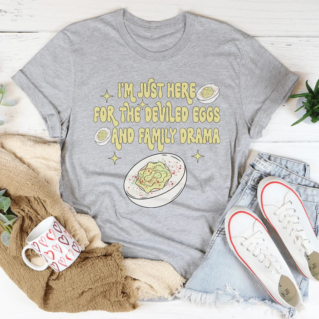 I'm Just Here For The Deviled Eggs & Family Drama Tee product image 4