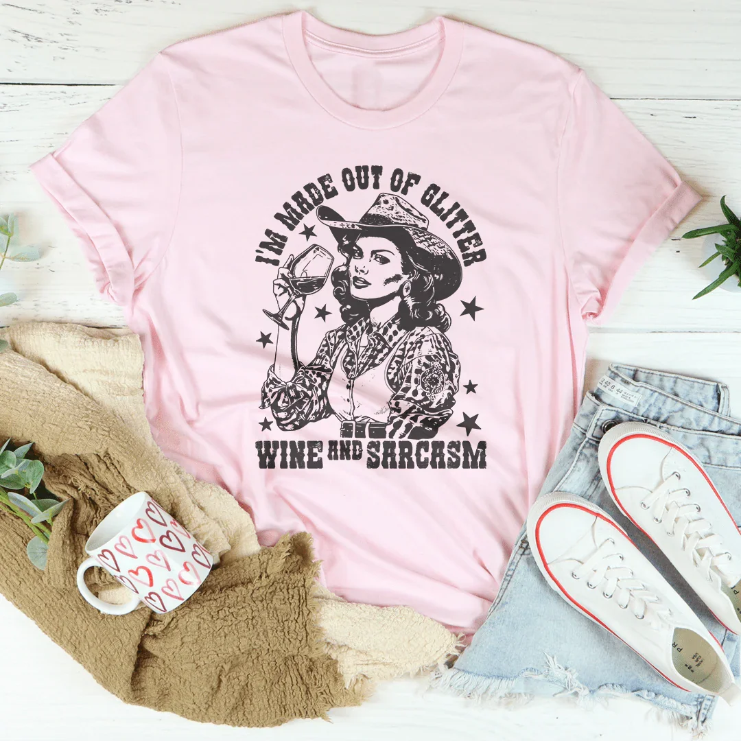 I'm Made Out Of Glitter Wine And Sarcasm Tee product image 2