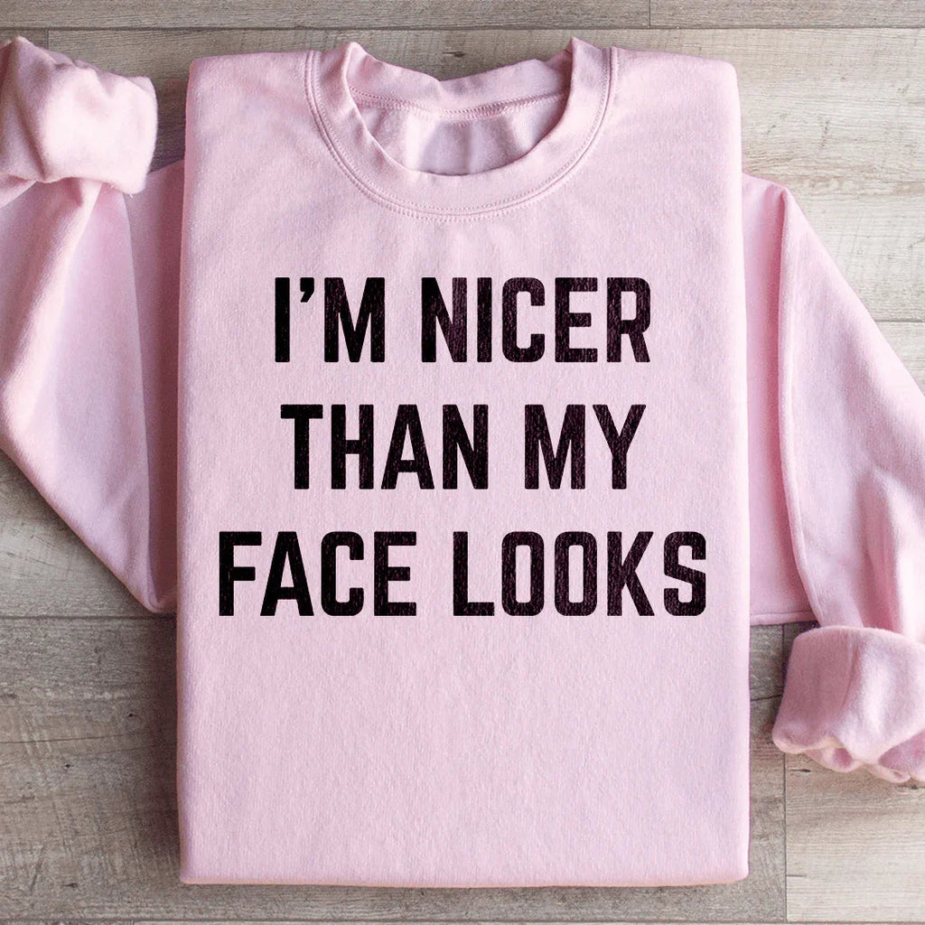 Relatable Resting Face Fleece Pullover – "Nicer Than My product image 3