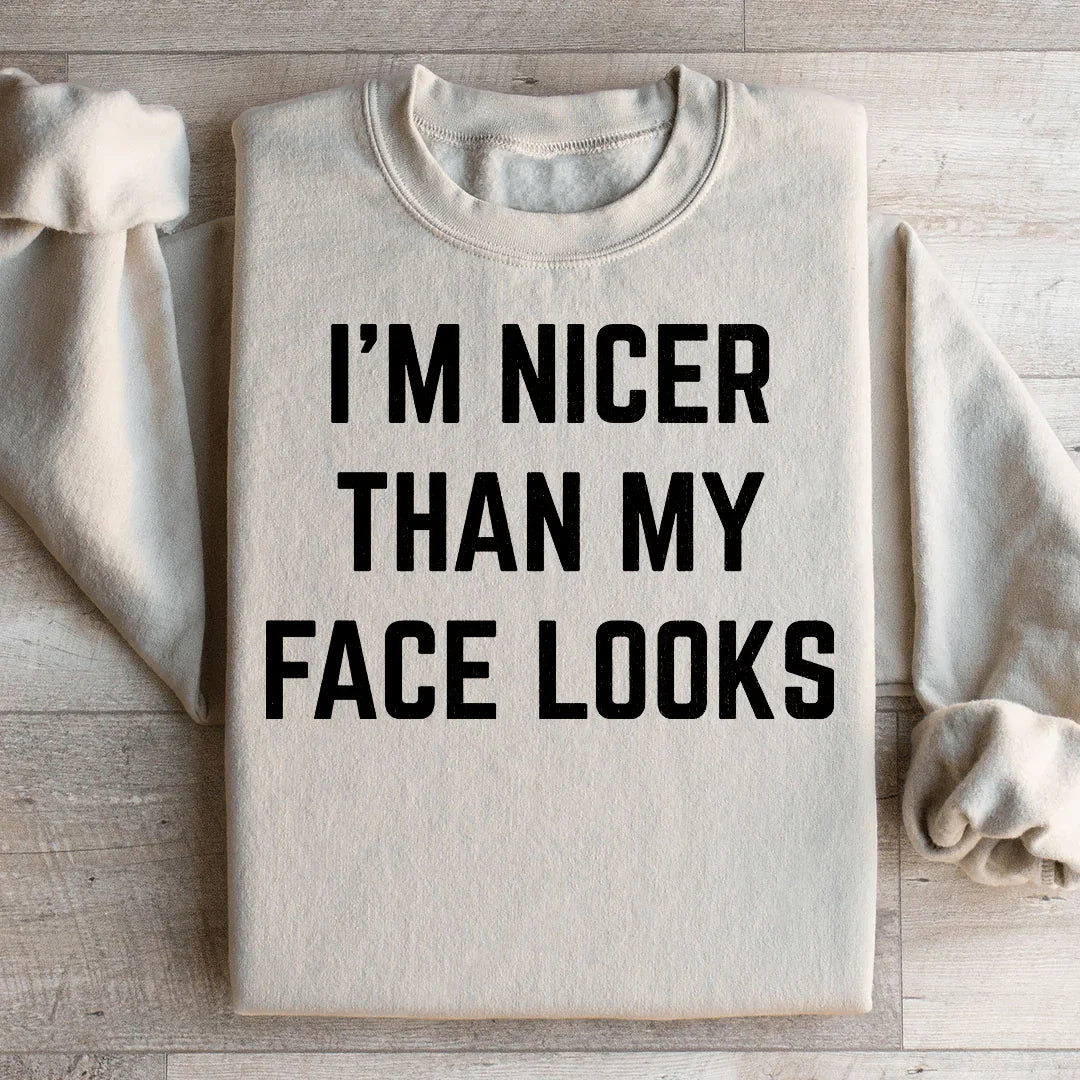 Relatable Resting Face Fleece Pullover – "Nicer Than My product image 4