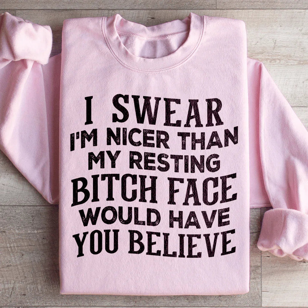 I Swear I'm Nicer Sweatshirt product image 4