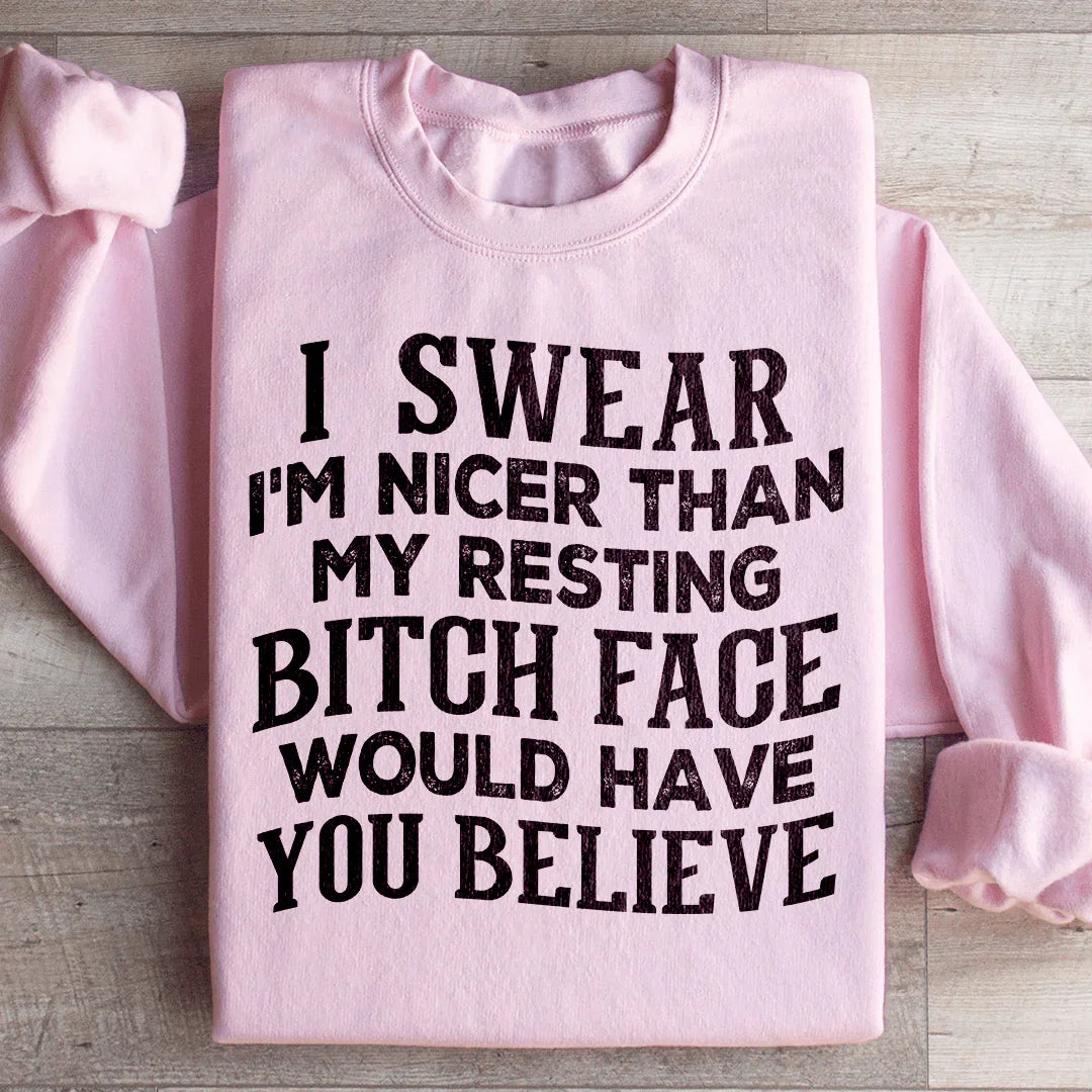I Swear I'm Nicer Sweatshirt product image 4