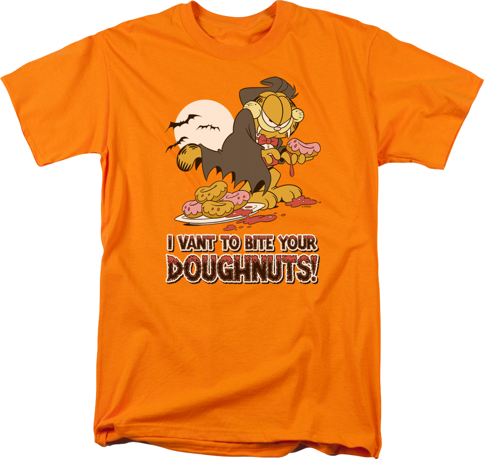 I Vant To Bite Your Doughnuts Garfield T-Shirt product image 1