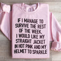 Cozy Chaos Humor Pullover – "Straight Jacket In Hot Pink & product image 1