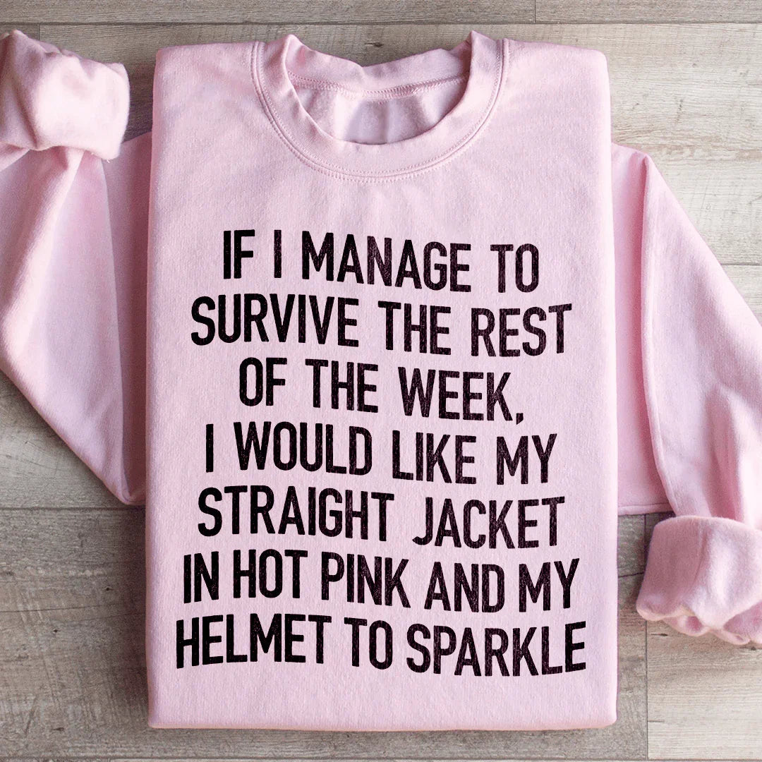 Cozy Chaos Humor Pullover – "Straight Jacket In Hot Pink & product image 1