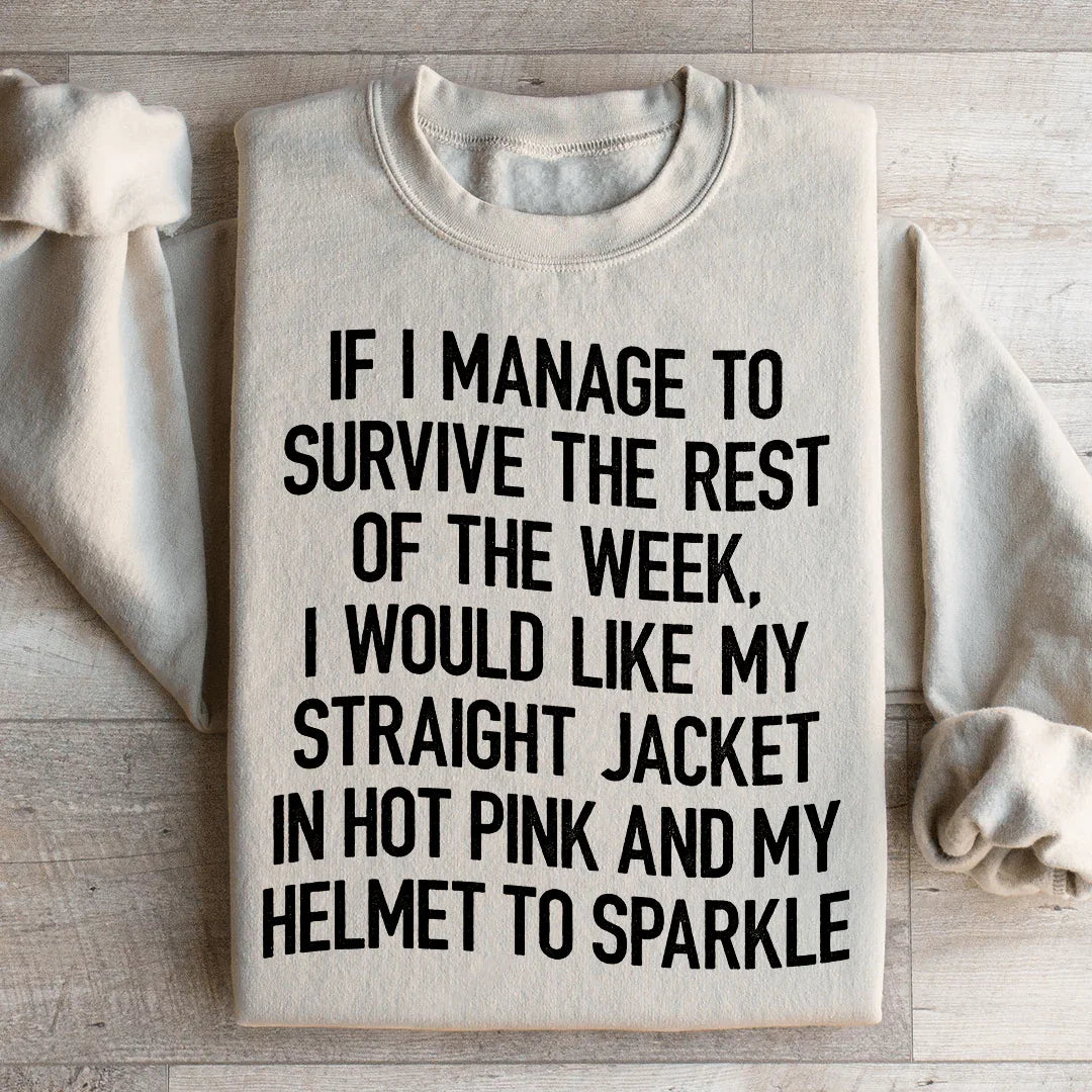 Cozy Chaos Humor Pullover – "Straight Jacket In Hot Pink & product image 2
