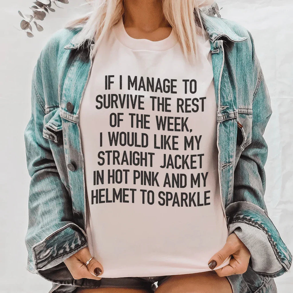 Sarcastic Quote Top – "Straight Jacket In Hot Pink & product image 1