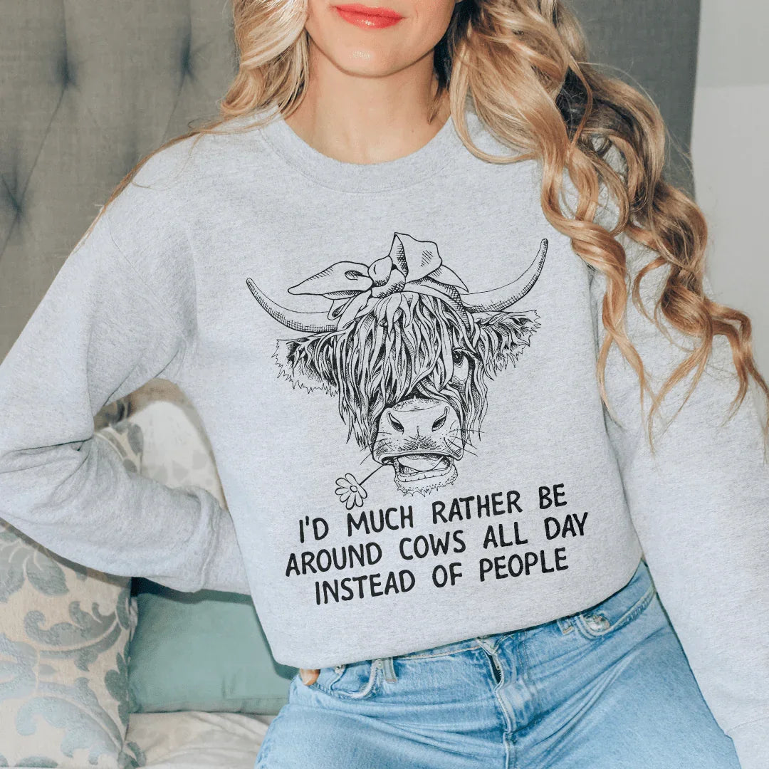 Id Much Rather Be Around Cows All Day Instead Of People product image 1