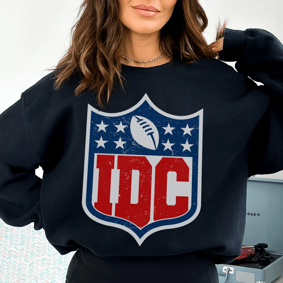 "IDC" – Funny Game Day Football Crewneck Sweatshirt product image 1