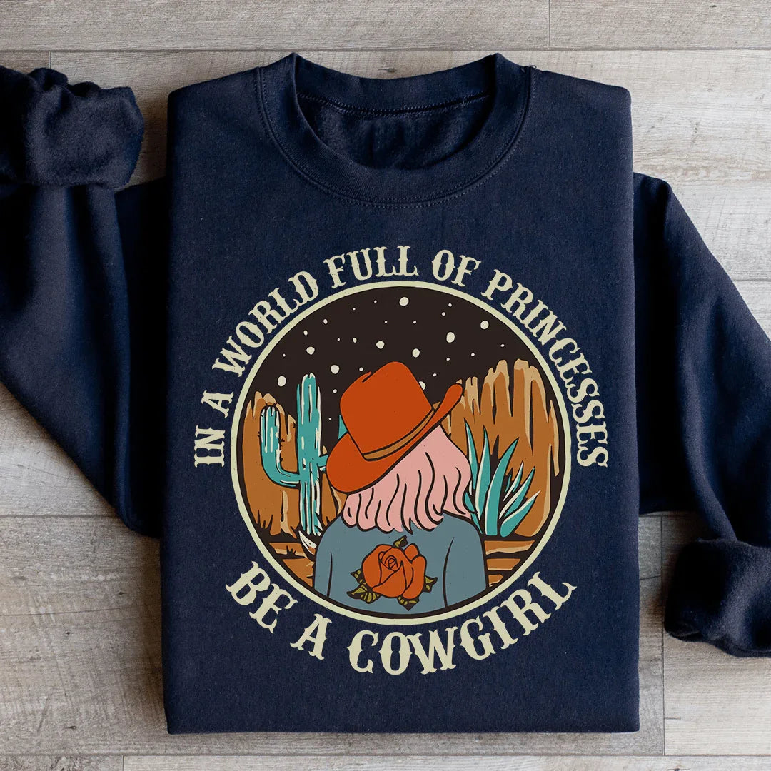 In A World Full Of Princesses Be A Cowgirl Sweatshirt product image 3