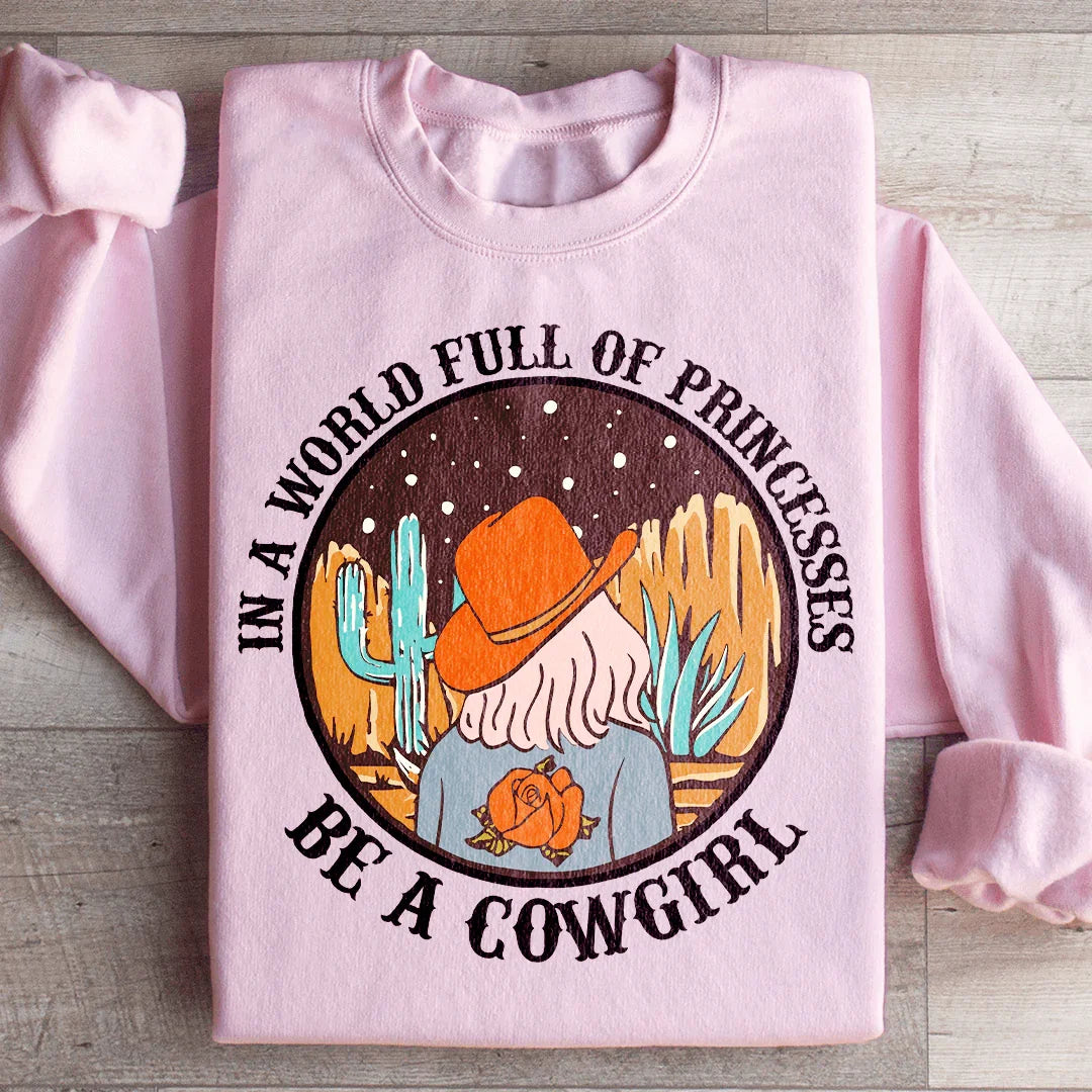 In A World Full Of Princesses Be A Cowgirl Sweatshirt product image 1