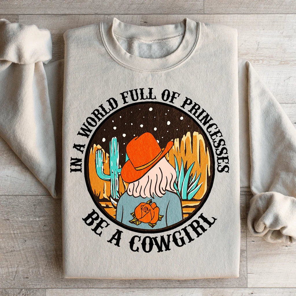 In A World Full Of Princesses Be A Cowgirl Sweatshirt product image 2