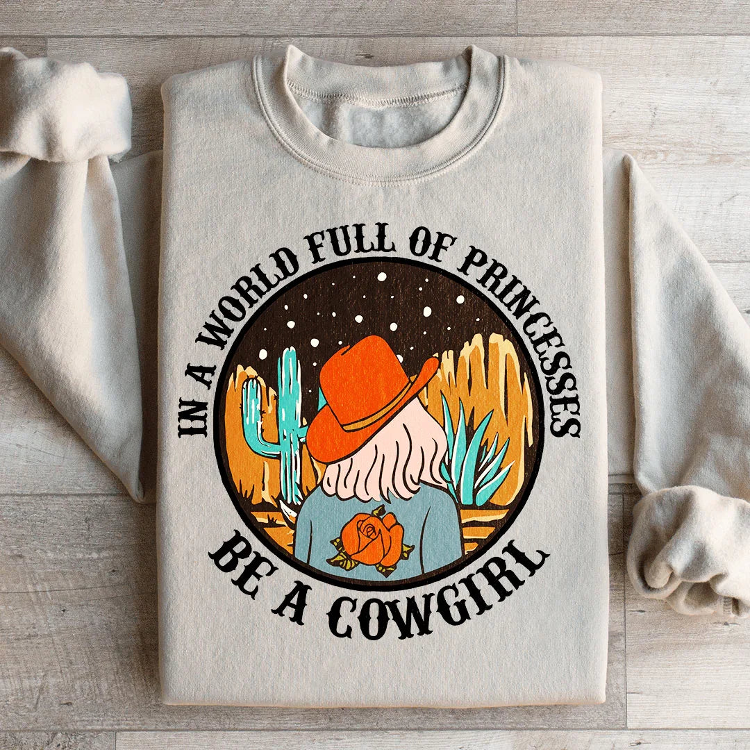 In A World Full Of Princesses Be A Cowgirl Sweatshirt product image 2