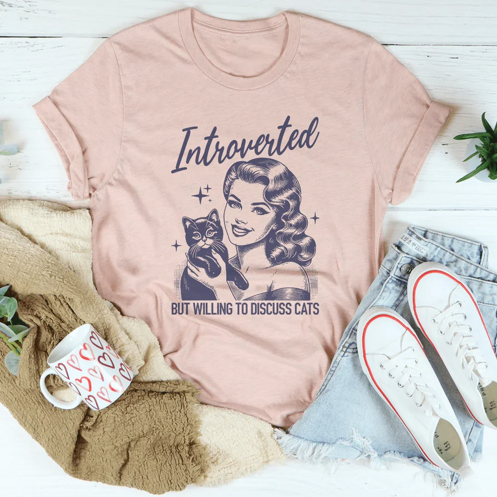 Introverted But Willing To Discuss Cats Tee product image 1