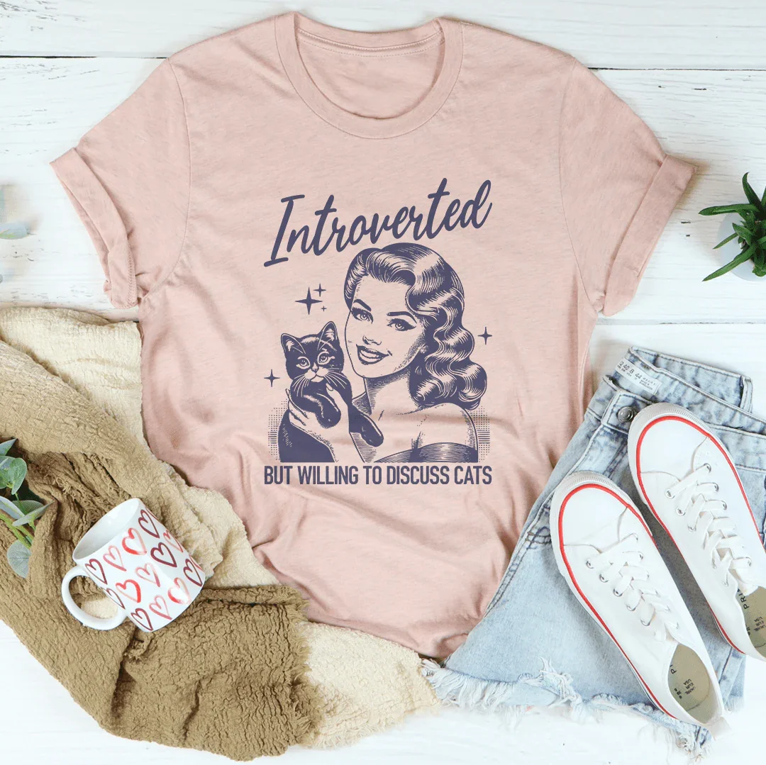Introverted But Willing To Discuss Cats Tee product image 1