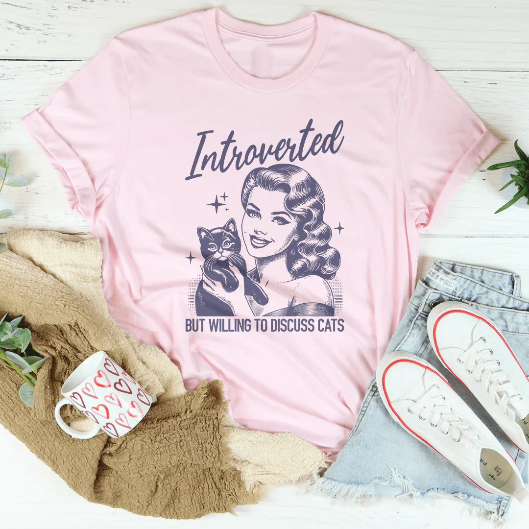 Introverted But Willing To Discuss Cats Tee product image 2