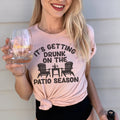 "It's Getting Drunk On The Patio Season" Wine Graphic Top product image 1