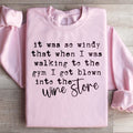 Funny Wine Lover Fleece Pullover – \"It Was So Windy That product image 1