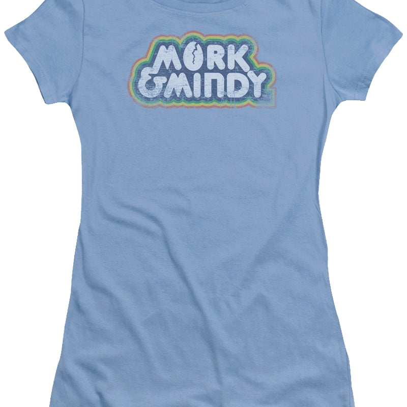 Ladies Mork and Mindy Distressed Logo Shirt product image 1