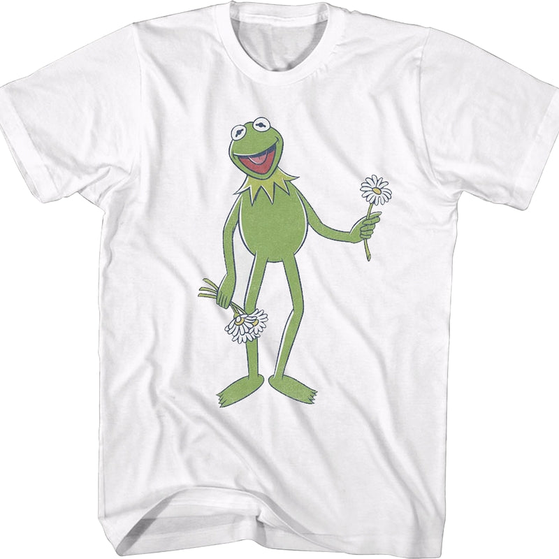 White Kermit's Flowers Muppets T-Shirt product image 1
