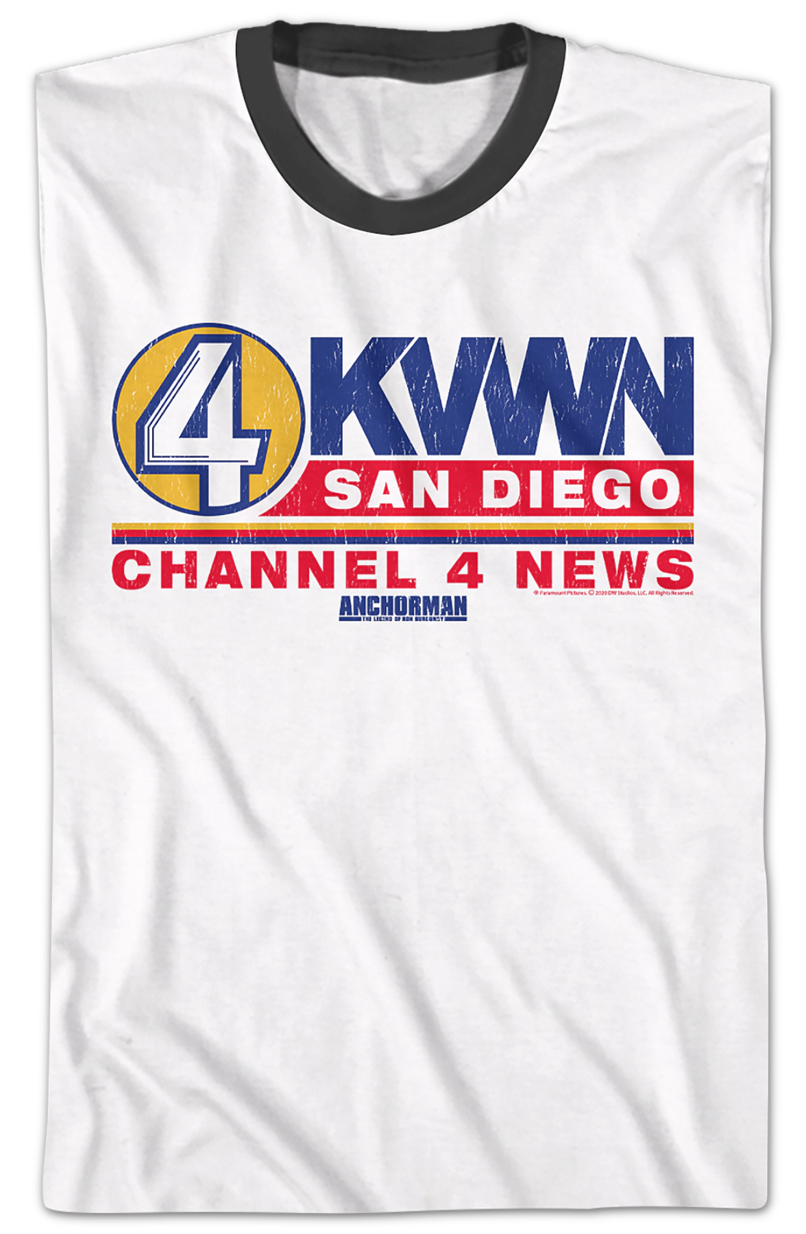 KVWN Channel 4 News Logo Anchorman Ringer Shirt product image 2