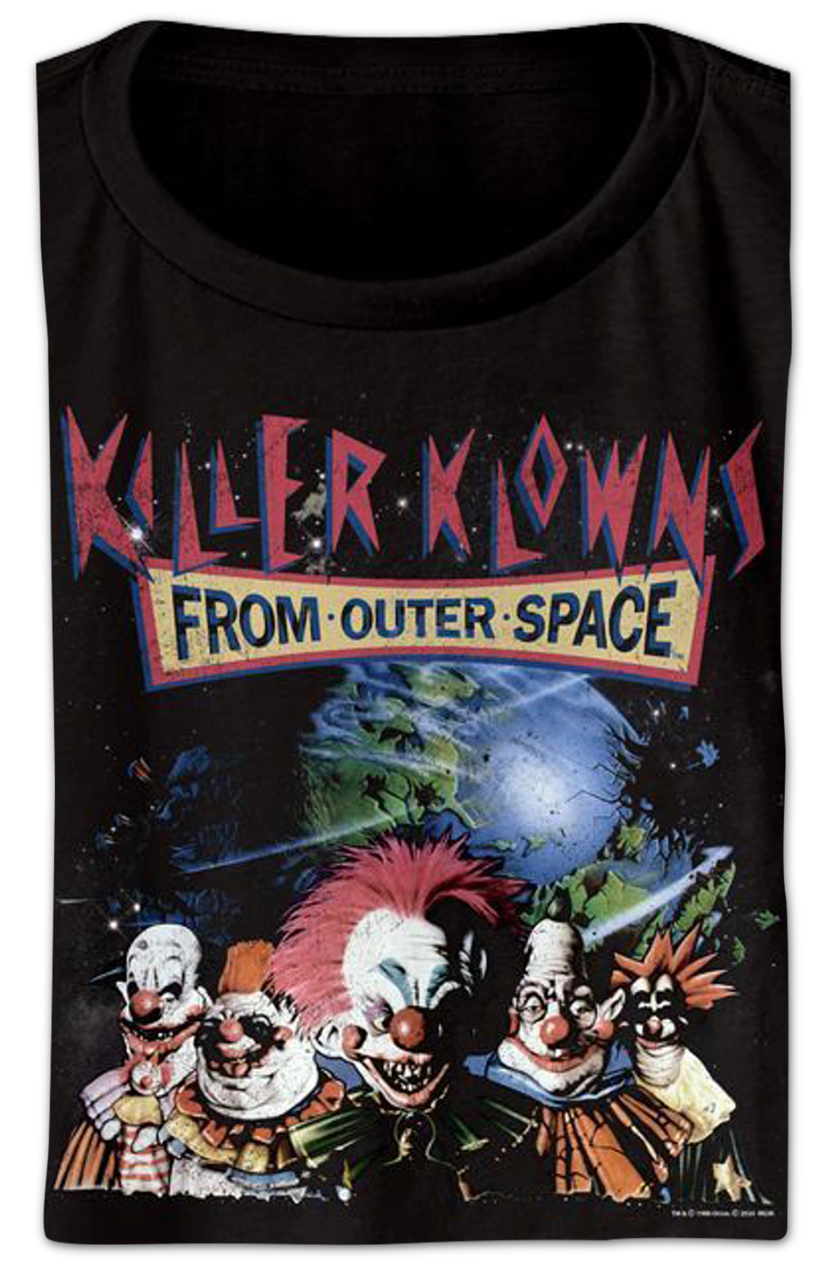 Ladies Distressed Killer Klowns From Outer Space Crop Top