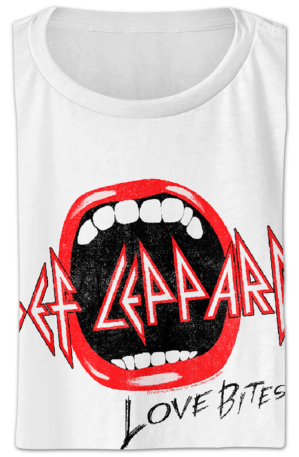 Ladies Distressed Love Bites Def Leppard Crop Top