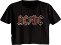 Ladies Leopard Print Logo ACDC Crop Top