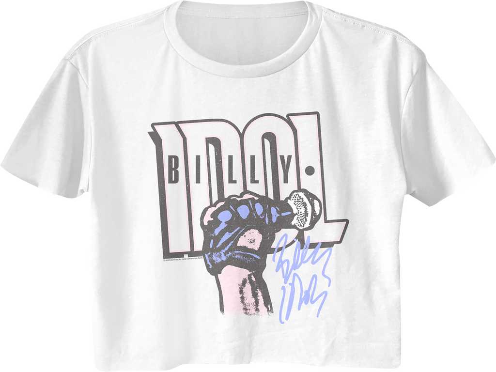 Ladies Logo And Autograph Billy Idol Crop Top