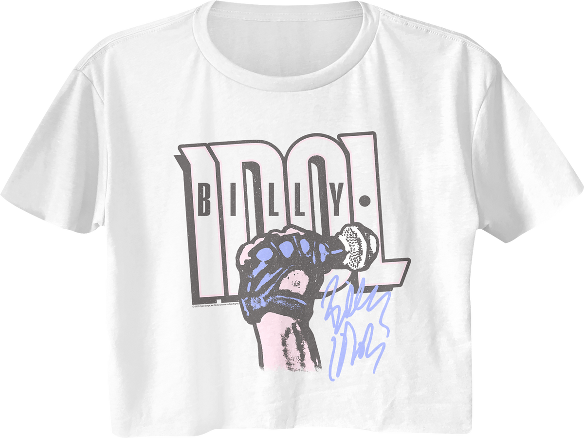 Ladies Logo And Autograph Billy Idol Crop Top