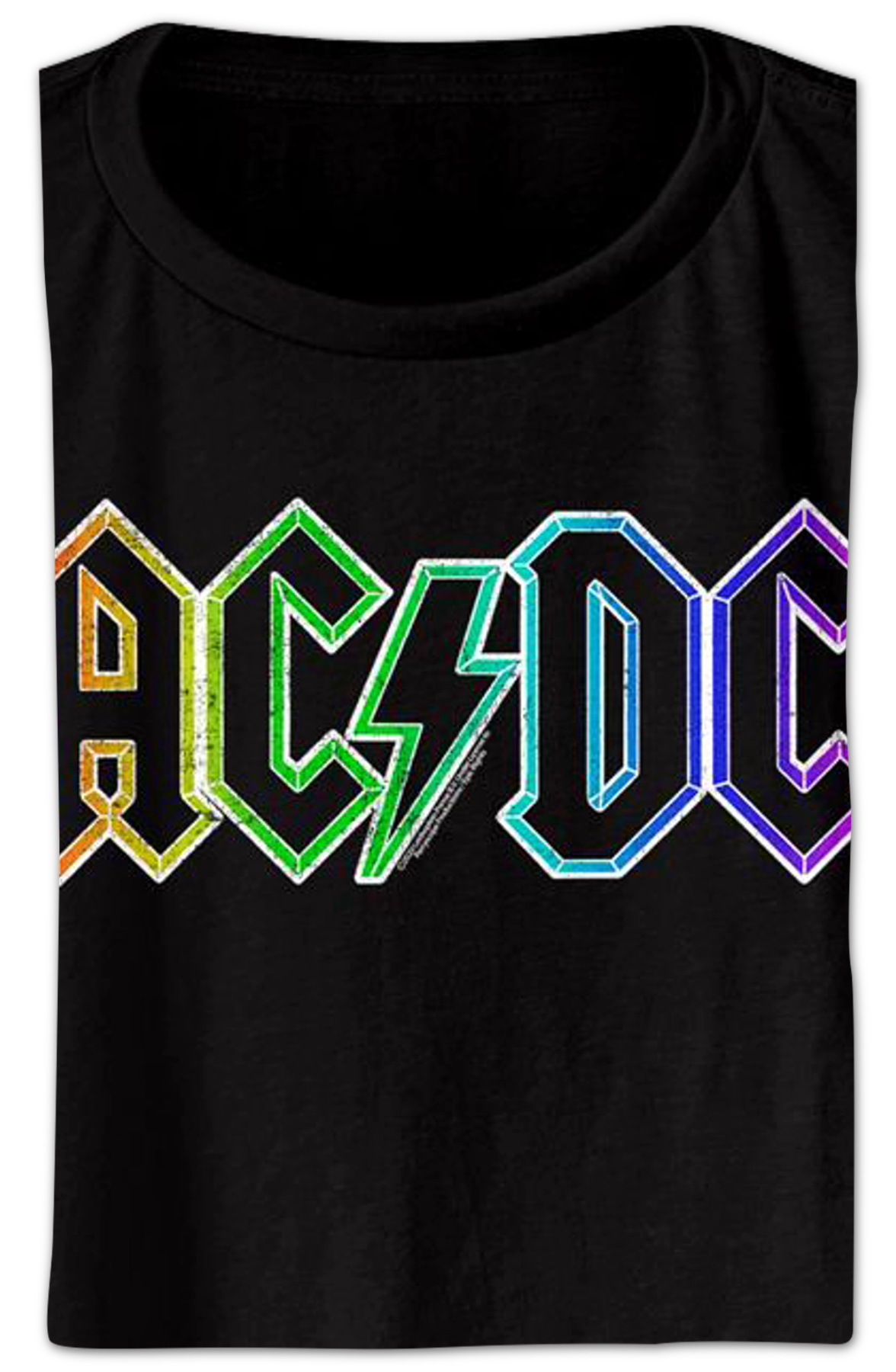 Ladies Neon Logo ACDC Crop Top
