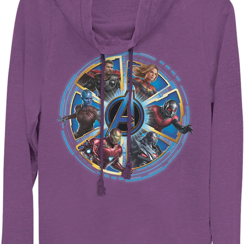Ladies Wheel of Heroes Avengers Endgame Cowl Neck Sweatshirt product image 1