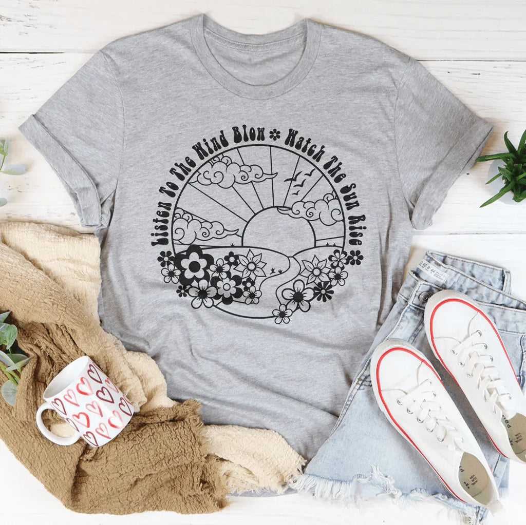 Retro Music Lyric Casual Shirt – "Listen To The Wind Blow product image 3