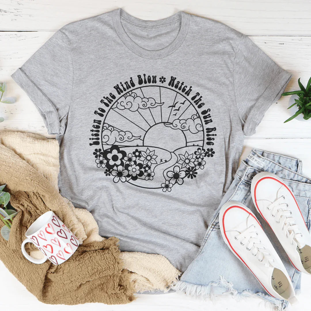 Retro Music Lyric Casual Shirt – "Listen To The Wind Blow product image 3