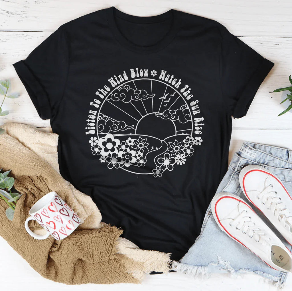 Retro Music Lyric Casual Shirt – "Listen To The Wind Blow product image 2